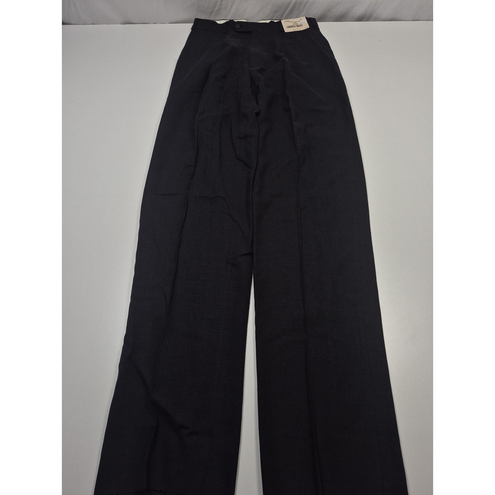 VTG Howell Dress Pants Mens 30x36 Gray Flax Blend Pleated Straight Unhemmed